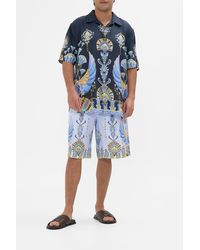 CAMILLA - Oversized Button Through Ss Shirt Under Scarab Skies - Lyst