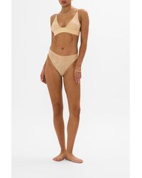 CAMILLA - Mesh High Waist High Leg Brief Solid Nude - Lyst