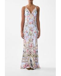 CAMILLA - V Spliced Lace Slip Dress Tiled - Lyst