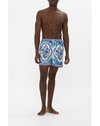 CAMILLA - Mid Length Boardshort With Elastic Waist A Ceramic Garden - Lyst