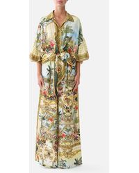 CAMILLA - Tie Front Shirt With Sleeve Frill Wanderlust Empire - Lyst