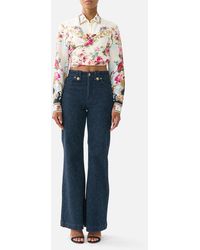 CAMILLA - Cropped Wrap Shirt With Tie Torero Libertine - Lyst
