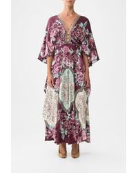 CAMILLA - V Neck Lace Up Detail Long Dress If These Tiles Could Talk - Lyst