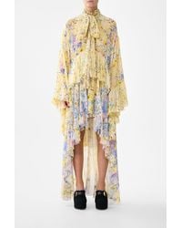 CAMILLA - Ruffle High Low Dress With Long Sleeve Darling Buds - Lyst