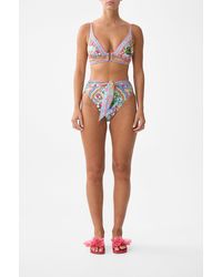 CAMILLA - High Tri Bikini Top With U Ring Front Trim Turkish Delight - Lyst