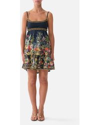 CAMILLA - Short Dress With Jersey Bodice Palace Zoology - Lyst