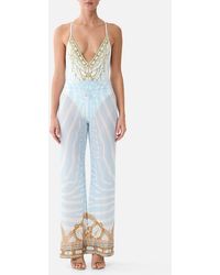 CAMILLA - Mesh Straight Leg Beach Pant Spirit Of Stripes - Lyst