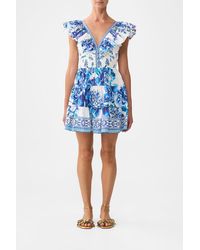 CAMILLA - Tiered Short With Neck Frill Dress - Lyst