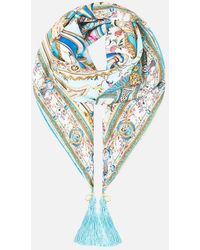 CAMILLA - Large Crystalled Silk Square Scarf Art For The Artisans - Lyst