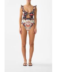 CAMILLA - Tie Front One Piece With Frill Neck And Waist Daughters Of Duende - Lyst