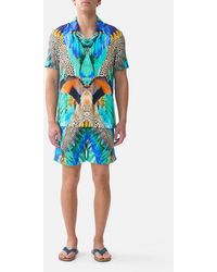 CAMILLA - Short Sleeve Camp Collared Shirt Jungle Flight - Lyst