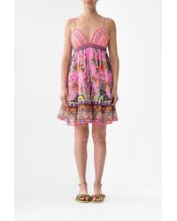 CAMILLA - Bralette Detail Short Dress Patchwork Panorama - Lyst