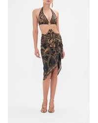 CAMILLA - Short Tassel Sarong Nouveau Noir - Lyst