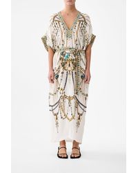 CAMILLA - Short Sleeve Kaftan With Tie Waist Chain Gang - Lyst