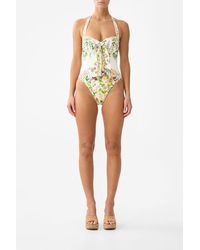 CAMILLA - Bow Tie Gathered Underwire Halter One Piece The Call Of Catalonia - Lyst