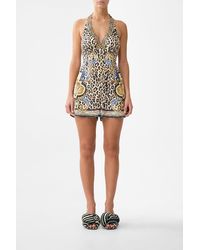 CAMILLA - Button Front Halter Playsuit - Lyst