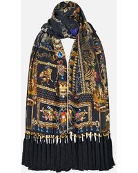 CAMILLA - Long Scarf With Tassels Night Garden - Lyst