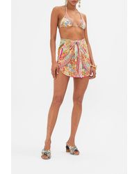 CAMILLA - Layered Short Sarong With Tie Front An Italian Welcome - Lyst
