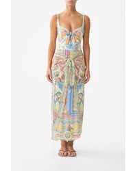 CAMILLA - Layered Long Sarong Skirt With Tie Front Navàs Nouveau - Lyst