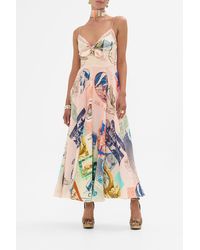 CAMILLA - Long Dress With Tie Front Haute Passport - Lyst