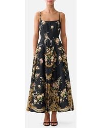 CAMILLA - Corset Dress With Long Flared Skirt Versailles Or Die - Lyst