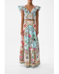CAMILLA - Deep V-Frill Short Sleeve Top Sultans And Queens - Lyst