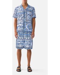 CAMILLA - Short Sleeve Camp Collared Shirt A Tiled Wonderland - Lyst