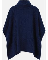 CAMILLA - Funnel Neck Knit Poncho Notes From The Room - Lyst