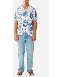 CAMILLA - Short Sleeve Camp Collared Shirt The Porcelain Parlour - Lyst
