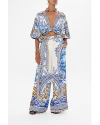CAMILLA - Scarf Belt Wide Leg Pant Azul Adventures - Lyst