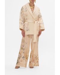 CAMILLA - Quilted Roll Collar Coat Adorned - Lyst