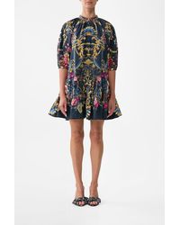 CAMILLA - Puff Sleeve Shirt Dress Ornate On A Plate - Lyst
