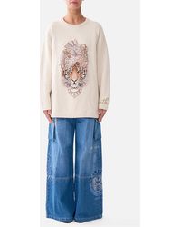CAMILLA - Boxy Crew Neck Jumper Aranjuez Animalia - Lyst