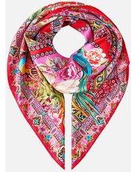 CAMILLA - Printed Silk Twill Square Scarf Heirloom Empire - Lyst