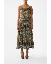 CAMILLA - Gathered Tiered Dress With Frill Detail Feline Folklore - Lyst