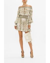 CAMILLA - Off Shoulder Short Dress Ivory Tower Tales - Lyst
