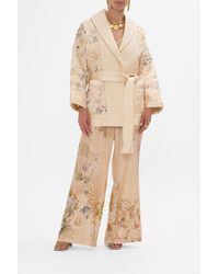 CAMILLA - Quilted Roll Collar Coat Adorned - Lyst