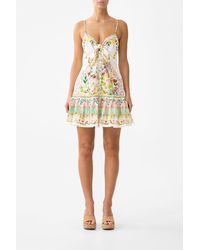 CAMILLA - Tie Front Short Dress With Hem Ruffle The Call Of Catalonia - Lyst