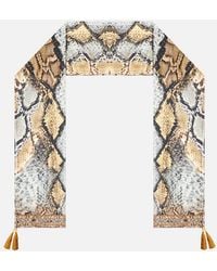 CAMILLA - Long Silk Crinkle Chiffon Scarf Animalia Heirlooms - Lyst