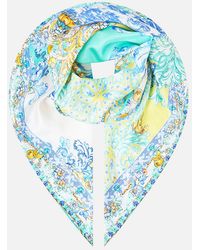 CAMILLA - Large Crystalled Silk Square Scarf Dial Up The Tiles - Lyst