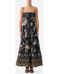 CAMILLA - Corset Dress With Long Flared Skirt Flamenco Folklore - Lyst