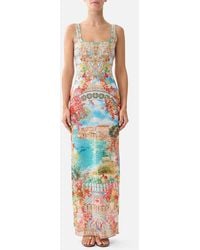 CAMILLA - Square Neck Beach Maxi Dress With Low Back Meet Me - Lyst