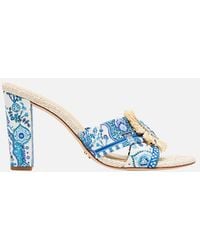 CAMILLA - Azra Printed Raffia Mule Heel Isnik Lullaby - Lyst