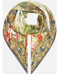 CAMILLA - Large Crystalled Silk Square Scarf Wanderlust Empire - Lyst