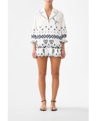 CAMILLA - Shirt With Gathered Cuff A Tiled Wonderland - Lyst