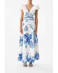 CAMILLA - Skirt With Shaped Seam A Ceramic Garden - Lyst