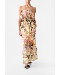 CAMILLA - Strapless Jumpsuit With Frill Welcome To The Lotus - Lyst