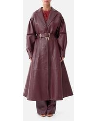 CAMILLA - Leather Coat With Tucked Sleeves Call Me A Carriage - Lyst