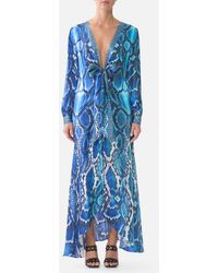 CAMILLA - Tie Waist Long Sleeve Dress The Sapphire Serpent - Lyst