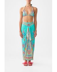 CAMILLA - Layered Maxi Sarong With Tie Front The Concubines Corridor - Lyst